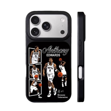 Anthony Edwards Timberwolves basketball collage Phone Case