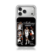 Anthony Edwards Timberwolves basketball collage Phone Case