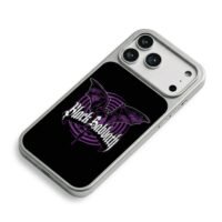 Black Sabbath retro gothic rock logo with purple bat spiral Phone Case