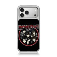 Bon Jovi vintage rock band group portrait logo graphic print Phone Case
