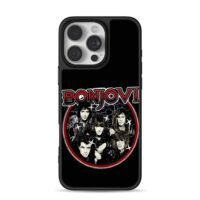 Bon Jovi vintage rock band group portrait logo graphic print Phone Case