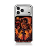 Attack on Titan Eren and Attack Titan fiery destroyed battlefield art Phone Case