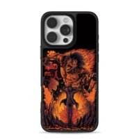 Attack on Titan Eren and Attack Titan fiery destroyed battlefield art Phone Case