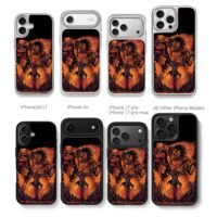 Attack on Titan Eren and Attack Titan fiery destroyed battlefield art Phone Case