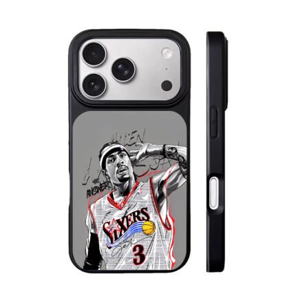 Allen Iverson Sixers 3 The Answer basketball art Phone Case
