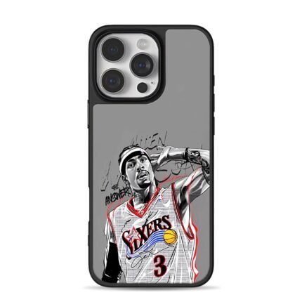 Allen Iverson Sixers 3 The Answer basketball art Phone Case