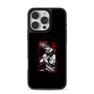Chainsaw Man Denji red black anime fighter art Phone Case