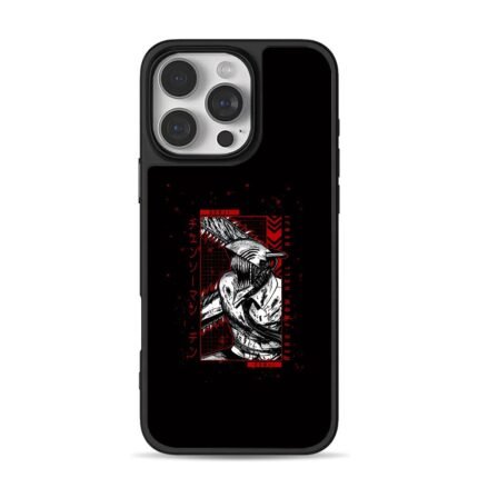 Chainsaw Man Denji red black anime fighter art Phone Case