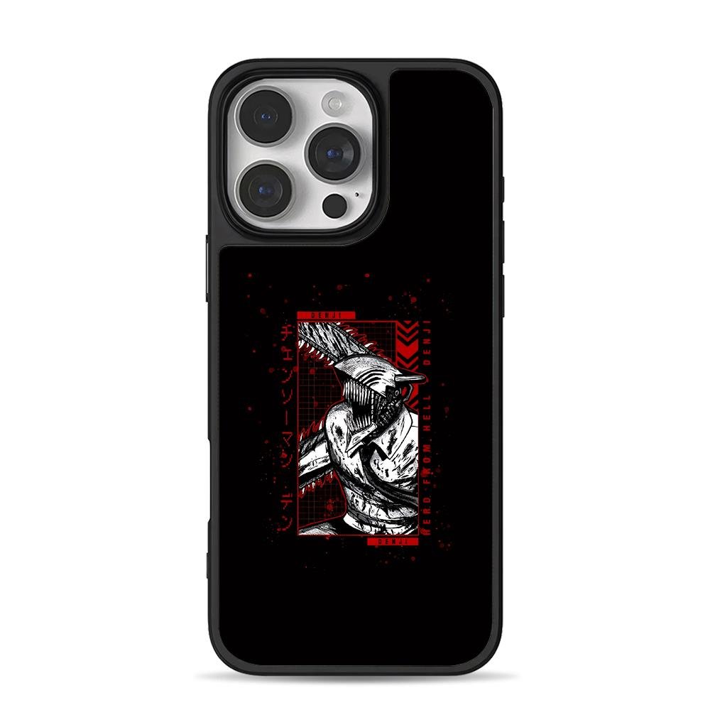 Chainsaw Man Denji red black anime fighter art Phone Case Chainsaw Man Denji red black anime fighter art Phone Case