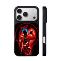Ban Seven Deadly Sins holding nunchucks blue spiky hair red circle Phone Case