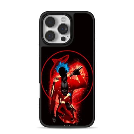 Ban Seven Deadly Sins holding nunchucks blue spiky hair red circle Phone Case