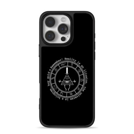 Bill Cipher circular seal with quotes and symbols Phone Case