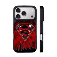 Chicago Bulls Superman logo skyline red black mesh Phone Case