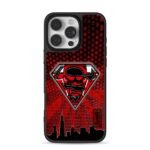 Chicago Bulls Superman logo skyline red black mesh Phone Case for iPhone 11-17 & Samsung Galaxy S24-S26