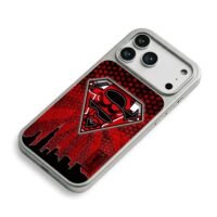 Chicago Bulls Superman logo skyline red black mesh Phone Case