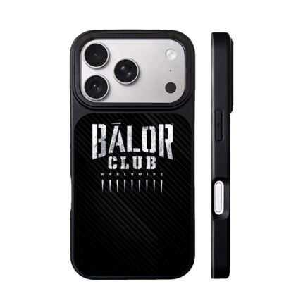Balor Club Worldwide distressed text on striped bg Phone Case