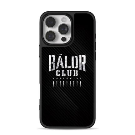 Balor Club Worldwide distressed text on striped bg Phone Case