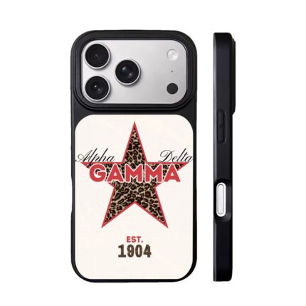 Alpha Delta Gamma GAMMA leopard star est 1904 Phone Case