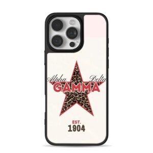 Alpha Delta Gamma GAMMA leopard star est 1904 Phone Case
