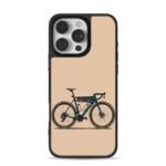 Bikepacking road bike graphic on tan background Phone Case