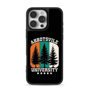 Abbotsville University retro pine tree graphic Phone Case