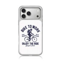 Bike To Work backpacked cyclist bicycle team art Phone Case