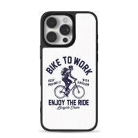 Bike To Work backpacked cyclist bicycle team art Phone Case
