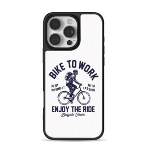 Bike To Work backpacked cyclist bicycle team art Phone Case