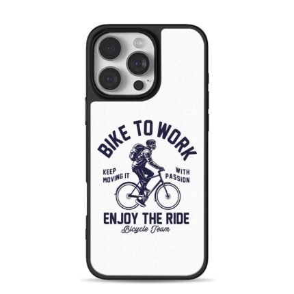 Bike To Work backpacked cyclist bicycle team art Phone Case