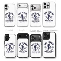 Bike To Work backpacked cyclist bicycle team art Phone Case