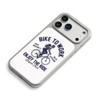 Bike To Work backpacked cyclist bicycle team art Phone Case