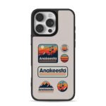 Anakeesta retro mountain sunset ski lift travel badge stickers Phone Case