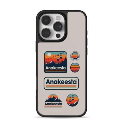 Anakeesta retro mountain sunset ski lift travel badge stickers Phone Case