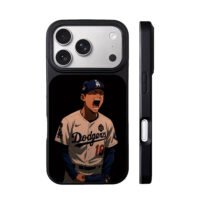 Anime LA Dodgers 18 baseball player yelling Phone Case