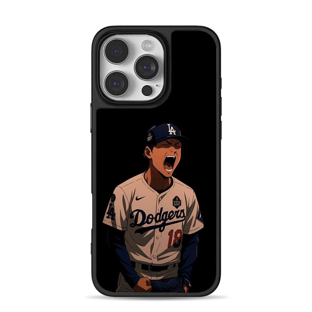 Anime LA Dodgers 18 baseball player yelling Phone Case Anime LA Dodgers 18 baseball player yelling Phone Case
