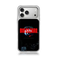 Biohazard red text creepy bloody eye horror art Phone Case
