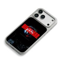 Biohazard red text creepy bloody eye horror art Phone Case