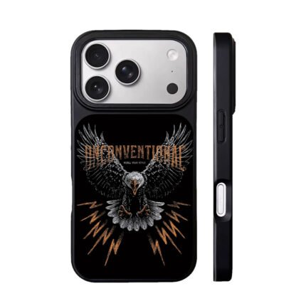 Bald eagle orange lightning Unconventional text Phone Case