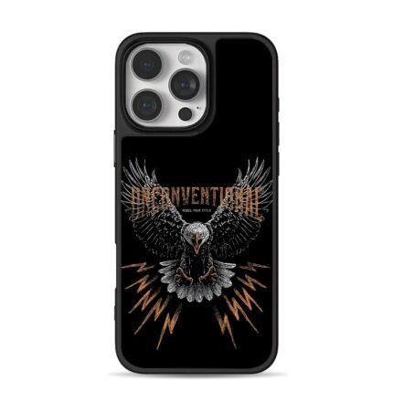 Bald eagle orange lightning Unconventional text Phone Case