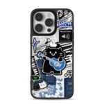 Black cat plays guitar music Phone Case for iPhone 11-17 & Samsung Galaxy S24-S26