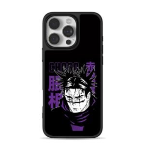 Choso Jujutsu Kaisen anime head with purple kanji text iPhone 16 Pro Max Black Case