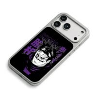 Choso Jujutsu Kaisen anime head with purple kanji text iPhone 17 Pro Max Electroplated Silver Case2