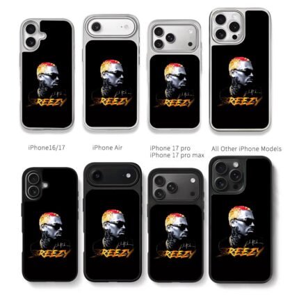 Chris Brown Breezy gold signature portrait Chris Brown Phone Case Black Electroplated Silver For Iphone 11 To 17