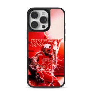 Chris Brown Breezy red lightning stage performance iPhone 16 Pro Max Black Case