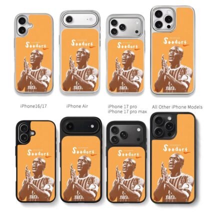Clarence Seedorf AC Milan clasped hands on orange Chris Brown Phone Case Black Electroplated Silver For Iphone 11 To 17