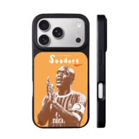 Clarence Seedorf AC Milan clasped hands on orange iPhone 17 Pro Max Black Case