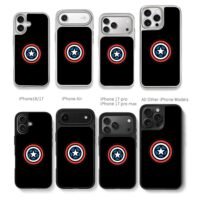 Classic Captain America shield logo Chris Brown Phone Case Black Electroplated Silver For Iphone 11 To 17