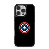 Classic Captain America shield logo iPhone 16 Pro Max Black Case