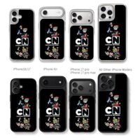 Classic Cartoon Network characters CN logo artwork Chris Brown Phone Case Black Electroplated Silver For Iphone 11 To 17
