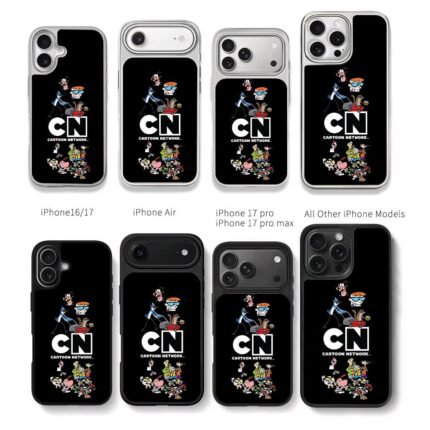 Classic Cartoon Network characters CN logo artwork Chris Brown Phone Case Black Electroplated Silver For Iphone 11 To 17